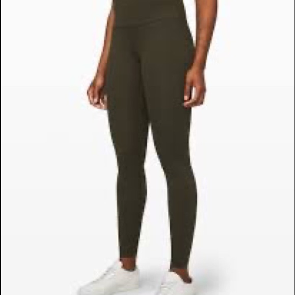 Army green lulu leggings